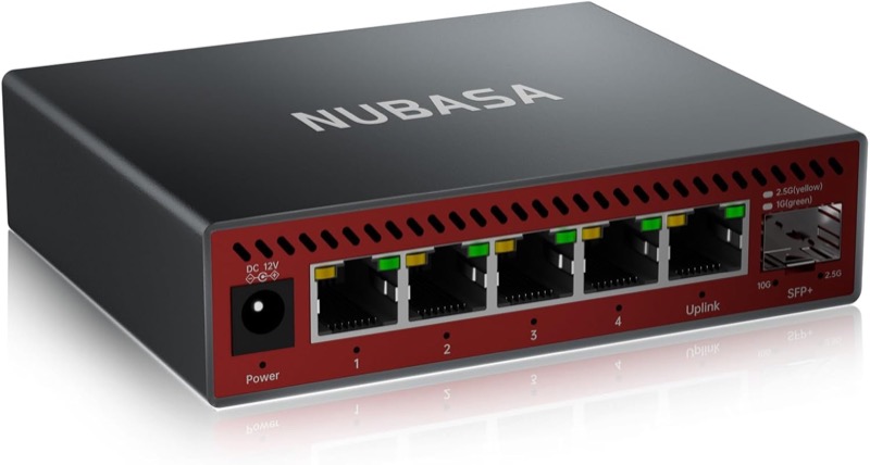 NUBASA 6-port 2.5G unmanaged switch with 10G SFP+